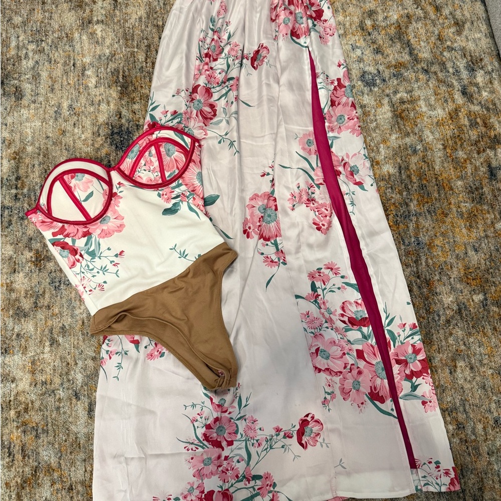 JLUXLABEL Floral Skirt set